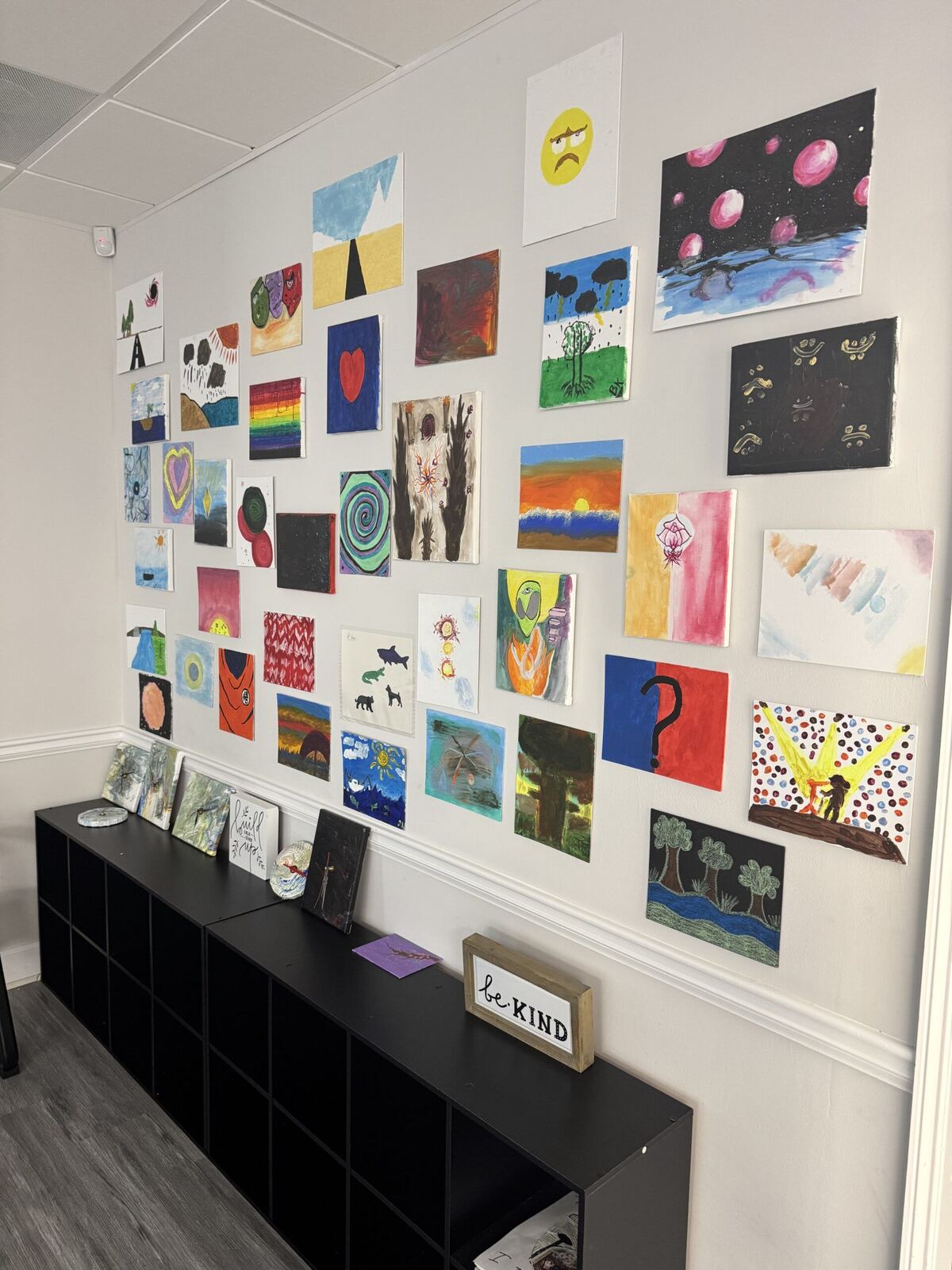 Client art display at Empowered Recovery Center